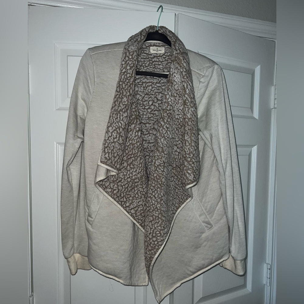 Thread & Supply Cream and Brown Cardigan